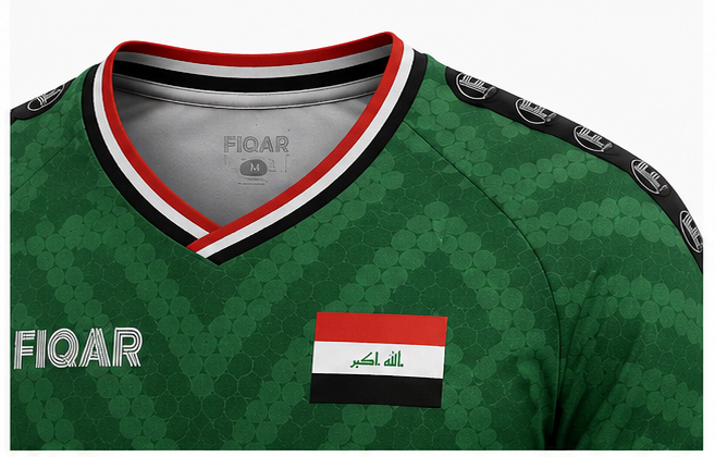 FIQAR Iraq Heritage 2026 Football Jersey – Green Edition
