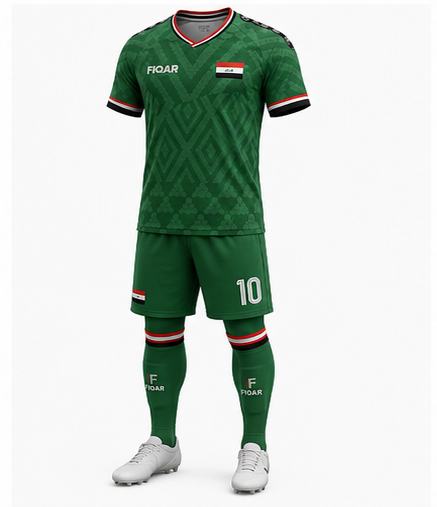 FIQAR Iraq Heritage 2026 Football Jersey – Green Edition