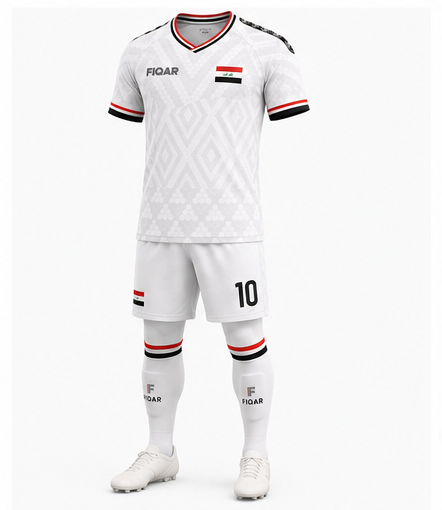 FIQAR Iraq Heritage 2026 Football Jersey – White Edition